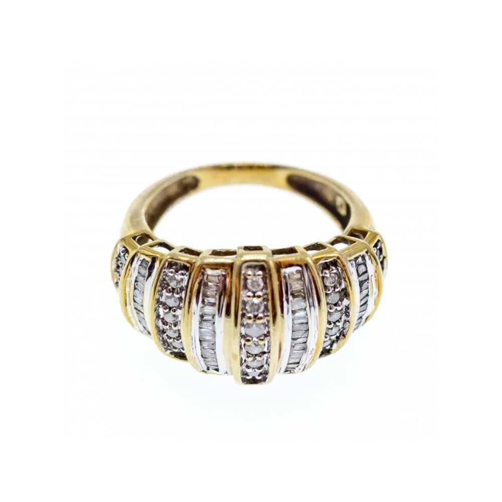 10K Yellow Gold Diamonds Ring Size 8